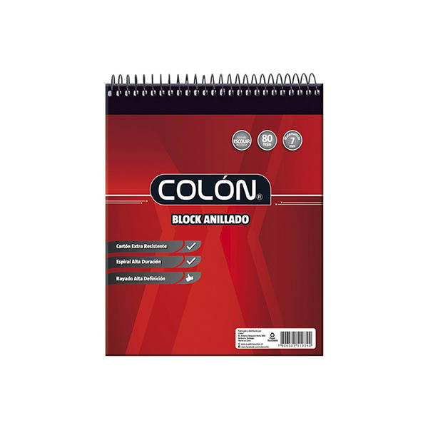 BLOCK COLON ESCOLAR ESPIRAL 7MM BE-32/80
