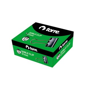CAJA  DOBLE CLIP NEGRO  51 MM. 12 UNID.