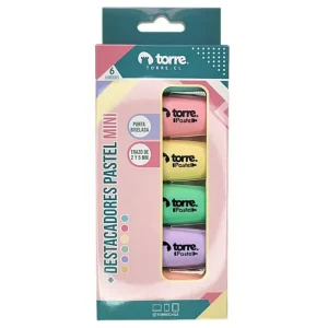 BL.DESTACADORES PASTEL MINI 6 COL TORRE