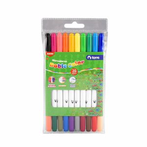 PLUMONES DOBLECOLOR 20 COLORES TORRE