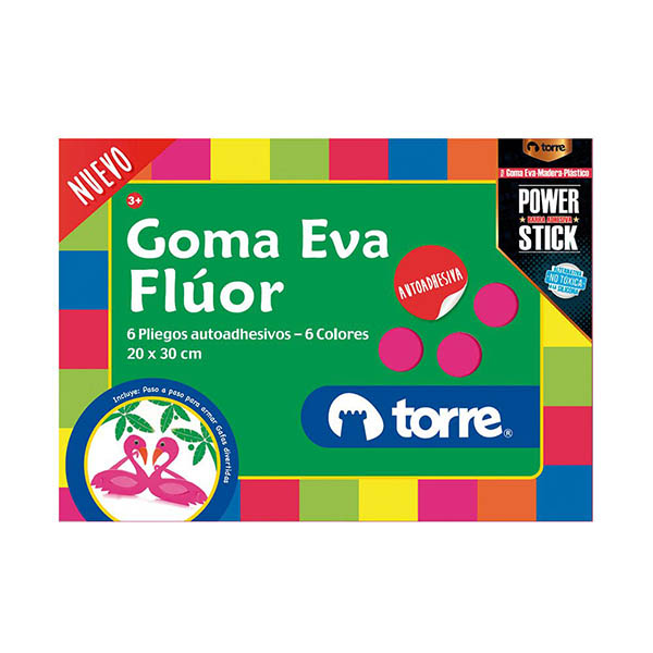 BOLSON GOMA EVA FLUOR C/STICKER TORRE