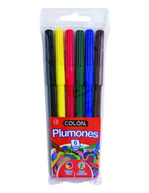 PLUMONES DIBUJO 6 COLORES COLÓN