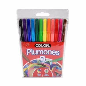 PLUMONES DIBUJO 12 COLORES COLÓN