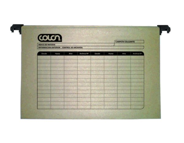 CARPETA COLGANTE COLON KRAFT B/PLASTICA
