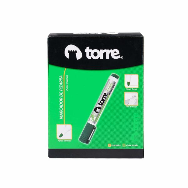 MARCADOR PIZARRA PTA REDONDA VERDE TORRE