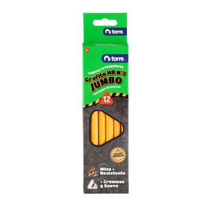 Lápices jumbo grafito HB n°2 triangulares 12 unid.
